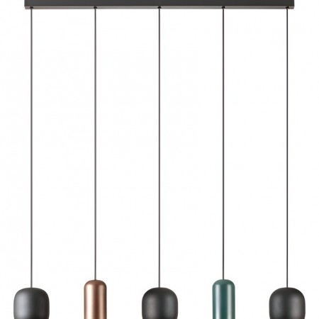 Suspension Smarter Boom, metal, multicolored, 5XGU10, L.102 cm