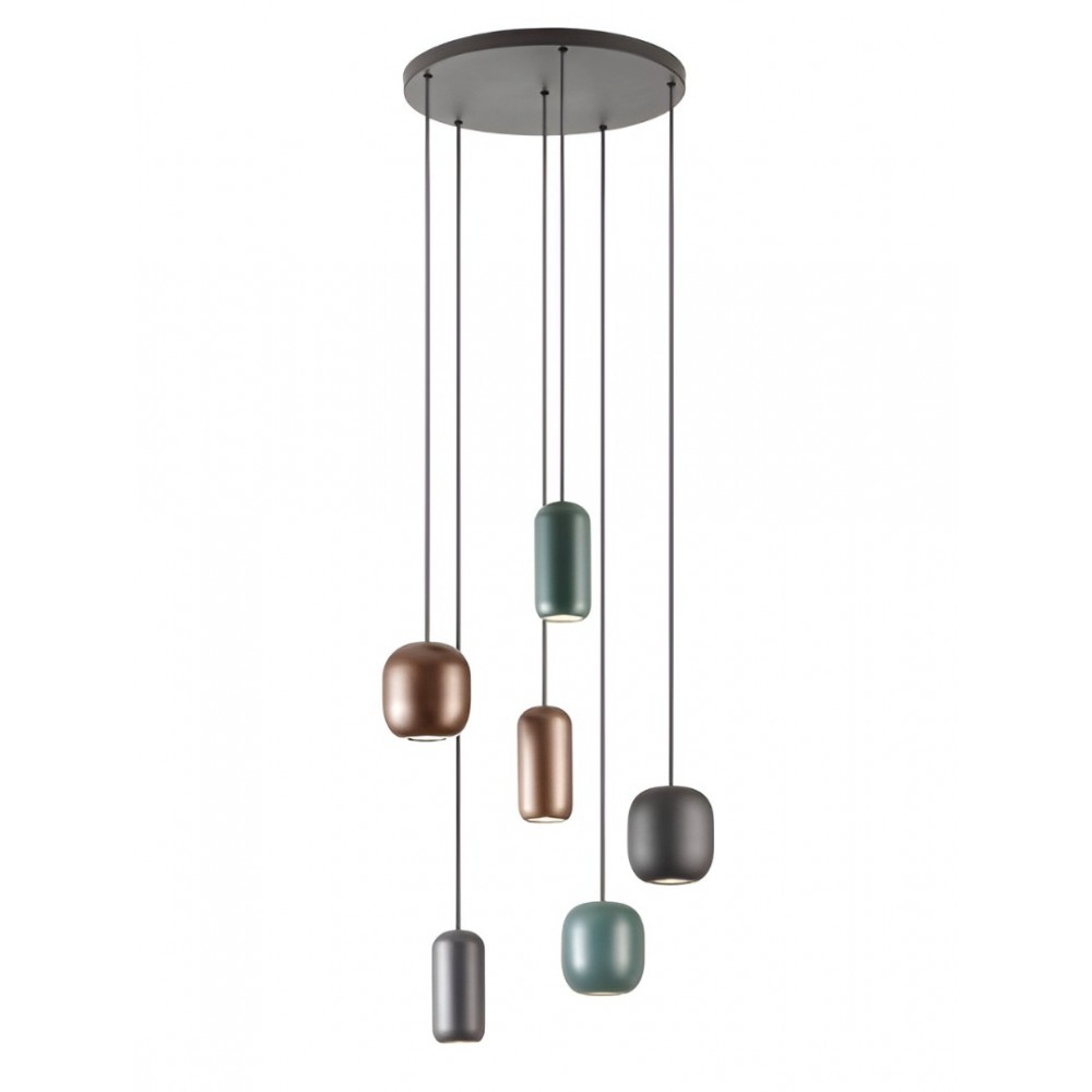 Suspension Smarter Boom, metal, multicolored, 6XGU10, D.48 cm