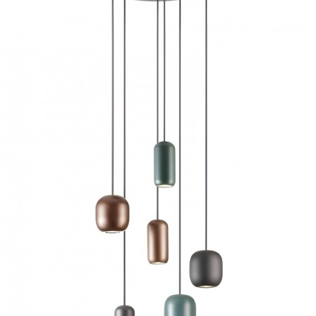 Suspension Smarter Boom, metal, multicolored, 6XGU10, D.48 cm