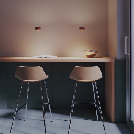 Suspension Smarter Aves, metal, matt coffee, LED, 12W, 720 lumens, warm white 3000K, D.9 cm
