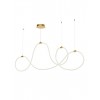 Suspension Smarter Henk, metal, silicon diffuser, matt gold, dimmable, LED, 54W, 2700 lumens, warm white 3000K, L.150 cm
