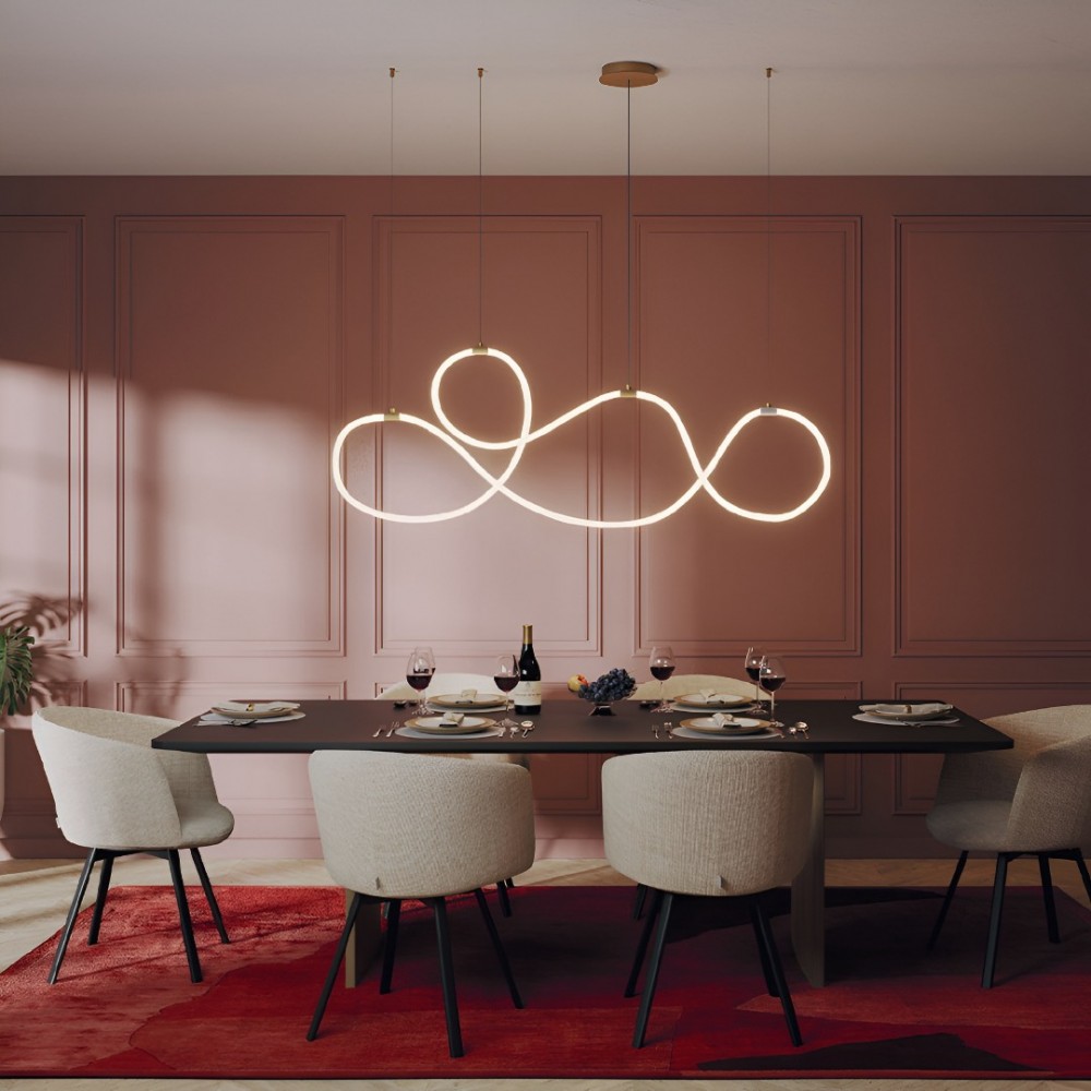 Suspension Smarter Henk, metal, silicon diffuser, matt gold, dimmable, LED, 54W, 2700 lumens, warm white 3000K, L.150 cm