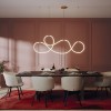 Suspension Smarter Henk, metal, silicon diffuser, matt gold, dimmable, LED, 54W, 2700 lumens, warm white 3000K, L.150 cm