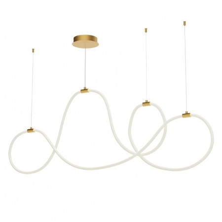 Suspension Smarter Henk, metal, silicon diffuser, matt gold, dimmable, LED, 54W, 2700 lumens, warm white 3000K, L.150 cm