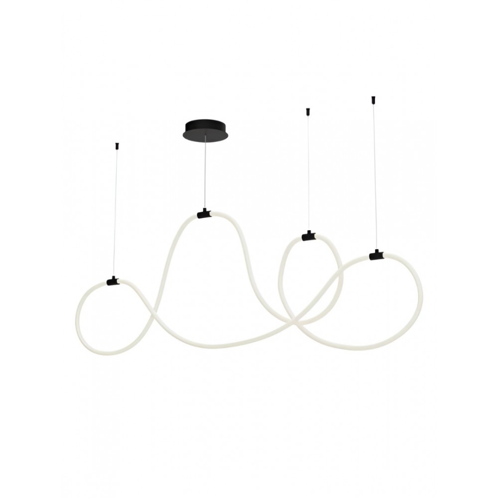 Suspension Smarter Henk, metal, silicon diffuser, sand black, dimmable, LED, 54W, 2700 lumens, warm white 3000K, L.150 cm