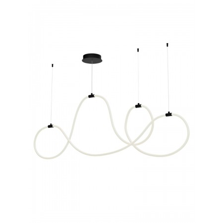 Suspension Smarter Henk, metal, silicon diffuser, sand black, dimmable, LED, 54W, 2700 lumens, warm white 3000K, L.150 cm