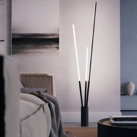 Floor lamp Smarter Herald, metal, sand black, dimmable, LED CCT, 36W, 2280 lumens, 3000K/4000K, H.164 cm