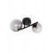 Ceiling lamp Smater Astra, metal, smoke glass, matt black, 2XG9, L.25 cm