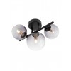 Ceiling lamp Smater Astra, metal, smoke glass, matt black, 3XG9, L.28 cm