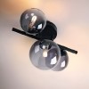 Ceiling lamp Smater Astra, metal, smoke glass, matt black, 3XG9, L.28 cm