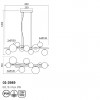 Suspension Smarter Astra, metal, smoke glass, matt black, 9XG9, L.86 cm