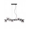 Suspension Smarter Astra, metal, smoke glass, matt black, 9XG9, L.86 cm