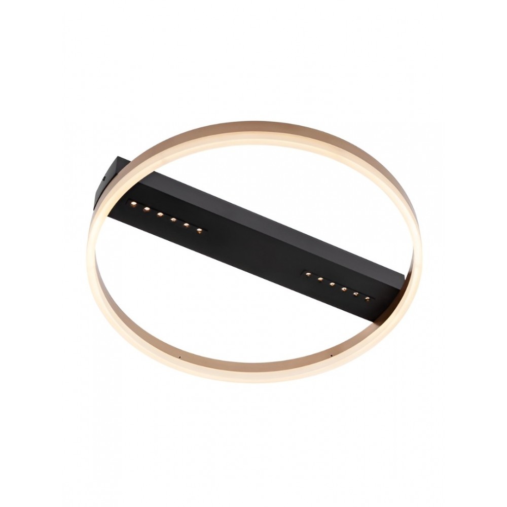Ceiling lamp Smarter Demy, metal, sand black/matt gold, LED, 36W, 2171 lumens, warm white 3000K, D.50 cm