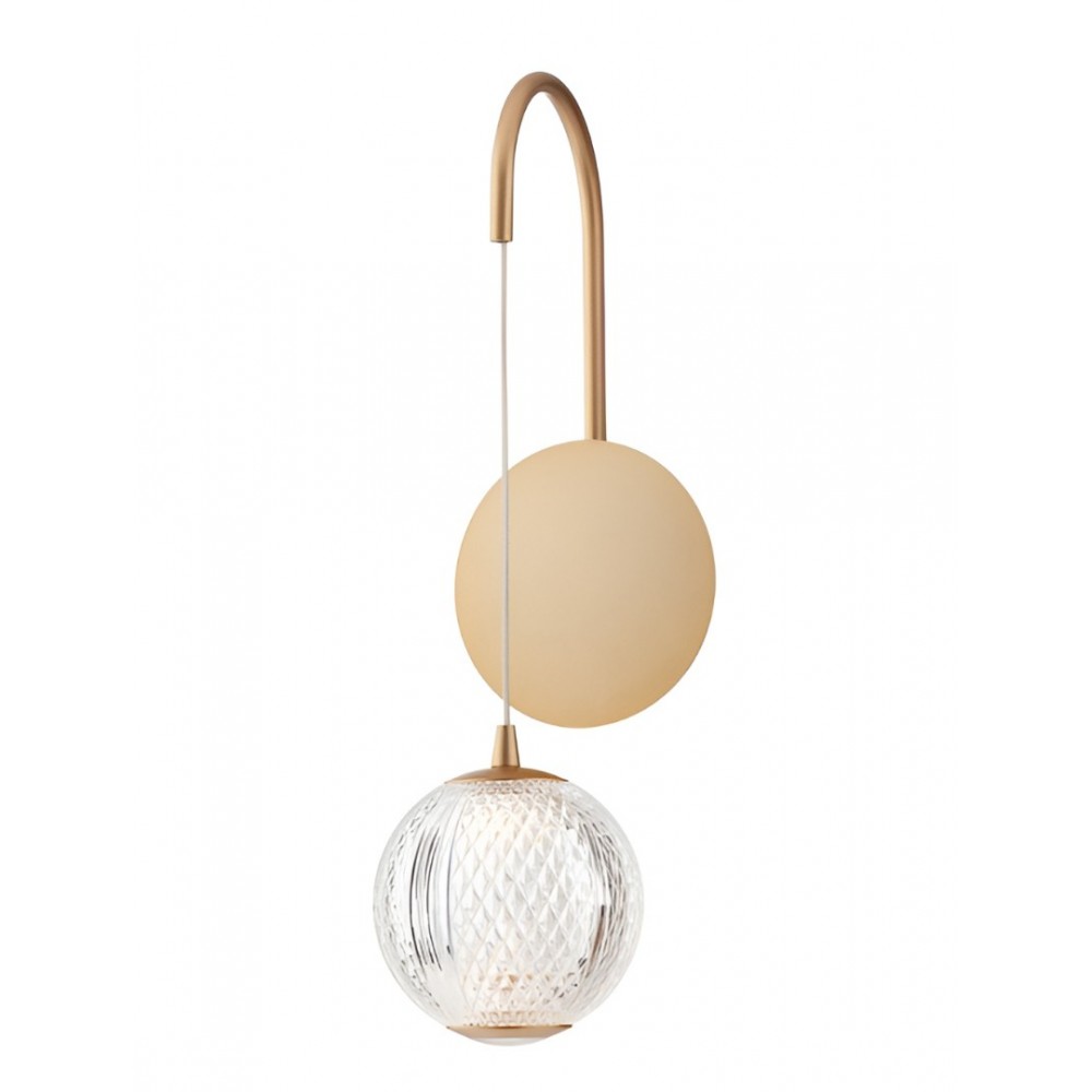Wall lamp Smarter Gianet, metal, matt gold, LED, 4W, 450 lumens, warm white 3000K, H.26 cm