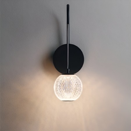 Wall lamp Smarter Gianet, metal, sand black, LED, 4W, 450 lumens, warm white 3000K, H.26 cm