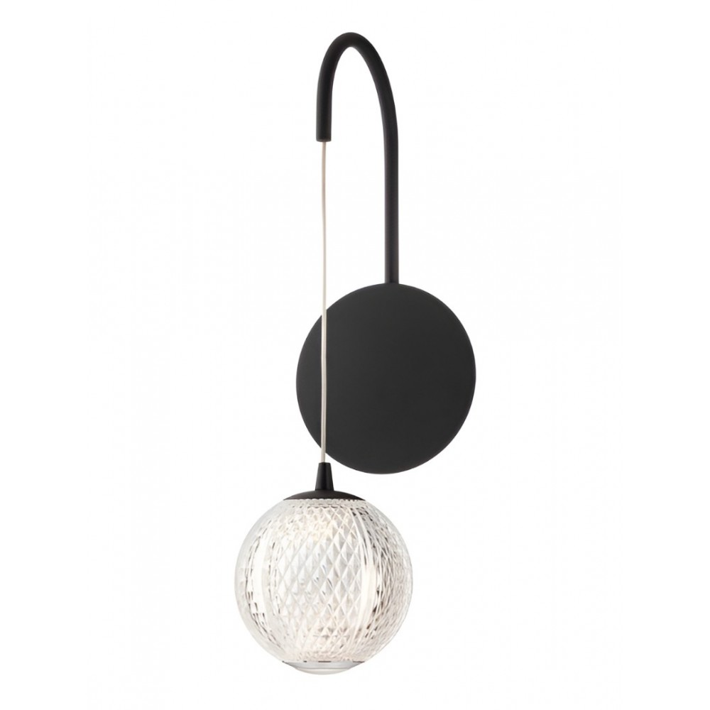 Wall lamp Smarter Gianet, metal, sand black, LED, 4W, 450 lumens, warm white 3000K, H.26 cm