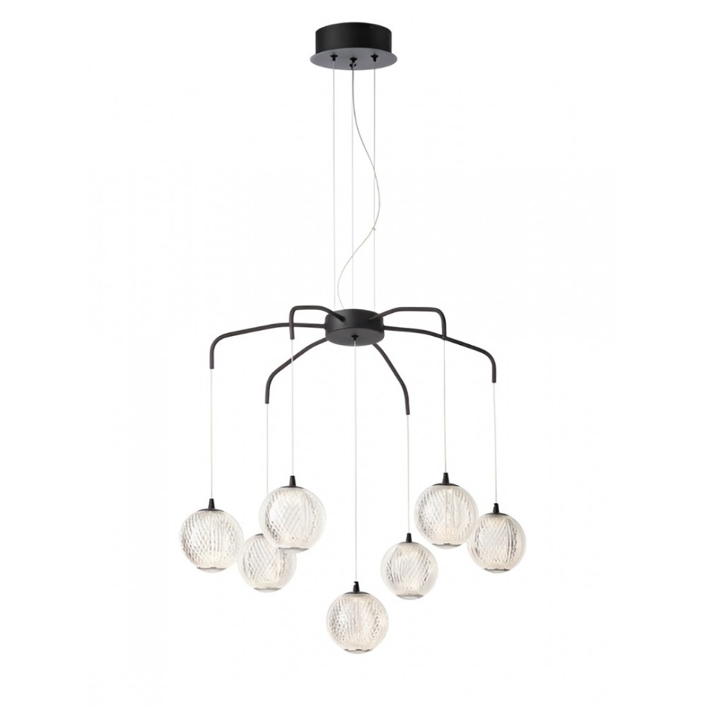 Suspension Smarter Gianet, metal, sand black, LED, 28W, 2439 lumens, warm white 3000K, L.65 cm