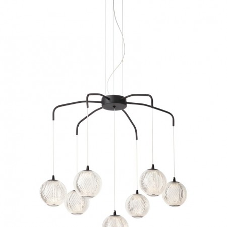 Suspension Smarter Gianet, metal, sand black, LED, 28W, 2439 lumens, warm white 3000K, L.65 cm