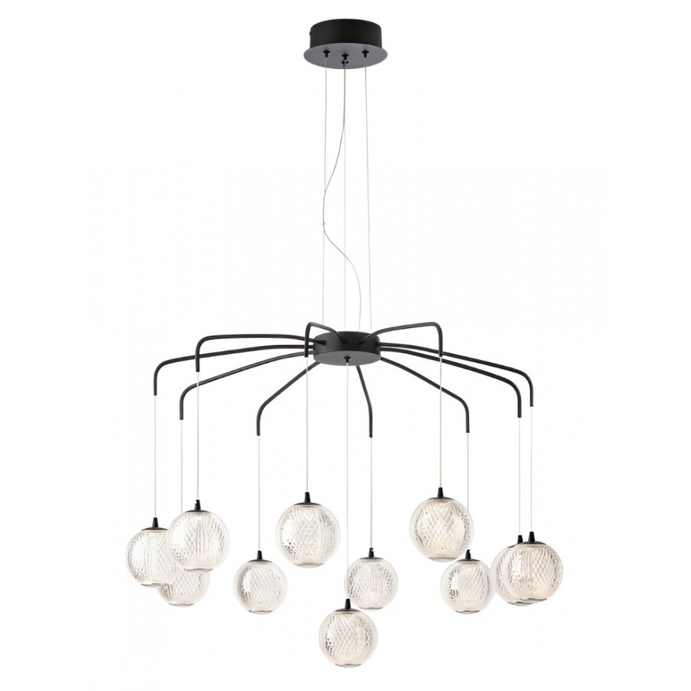 Suspension Smarter Gianet, metal, sand black, LED, 42W, 3663 lumens, warm white 3000K, L.80 cm