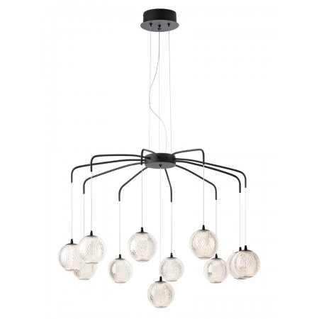 Suspension Smarter Gianet, metal, sand black, LED, 42W, 3663 lumens, warm white 3000K, L.80 cm