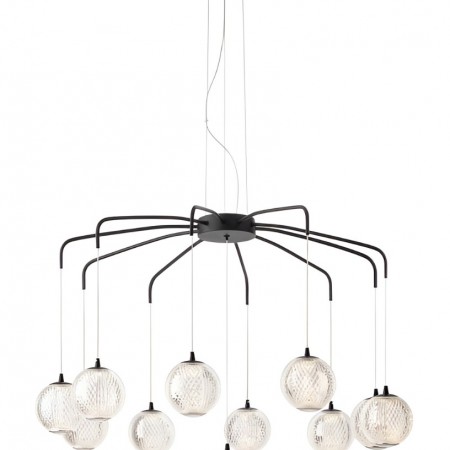 Suspension Smarter Gianet, metal, sand black, LED, 42W, 3663 lumens, warm white 3000K, L.80 cm