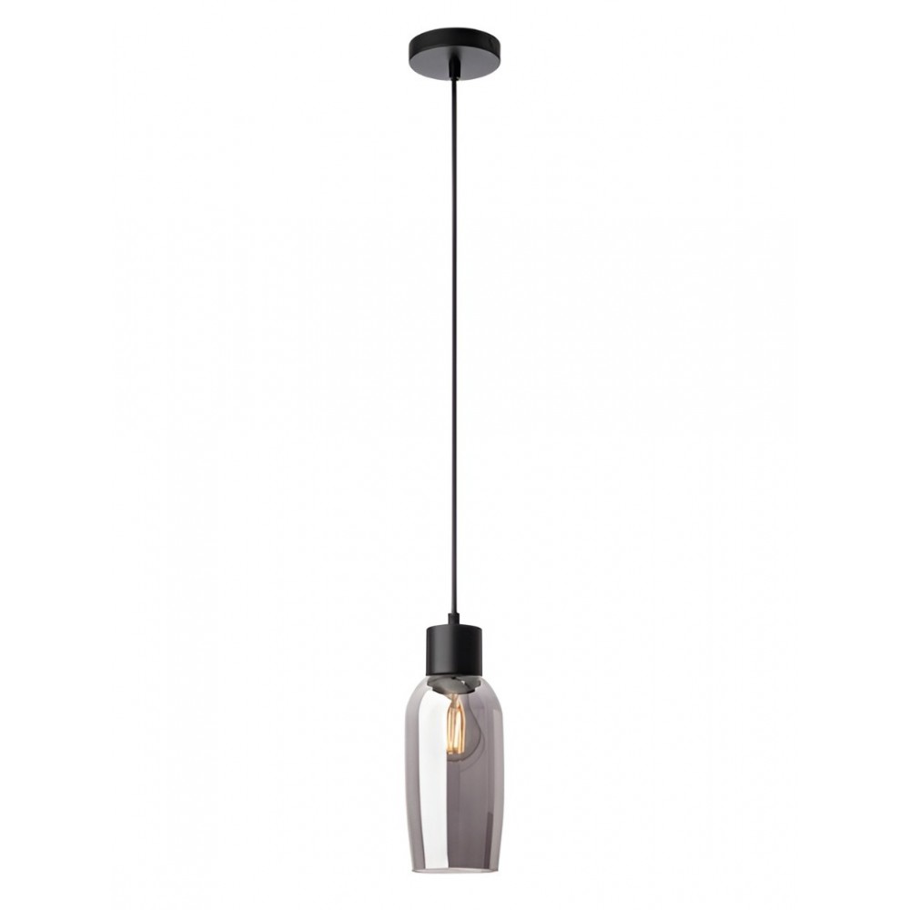 Suspension Smarter Atlantis, metal, smoky glass, sand black, 1XE27, D.11 cm