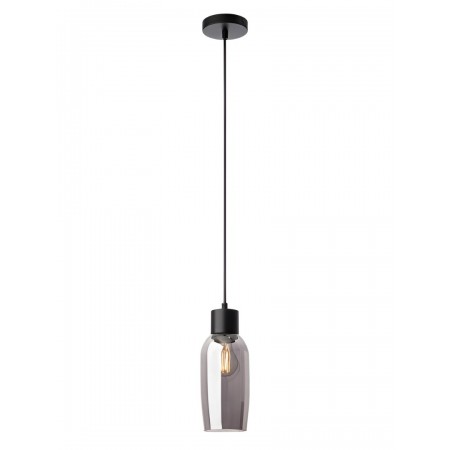 Suspension Smarter Atlantis, metal, smoky glass, sand black, 1XE27, D.11 cm