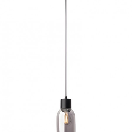 Suspension Smarter Atlantis, metal, smoky glass, sand black, 1XE27, D.11 cm