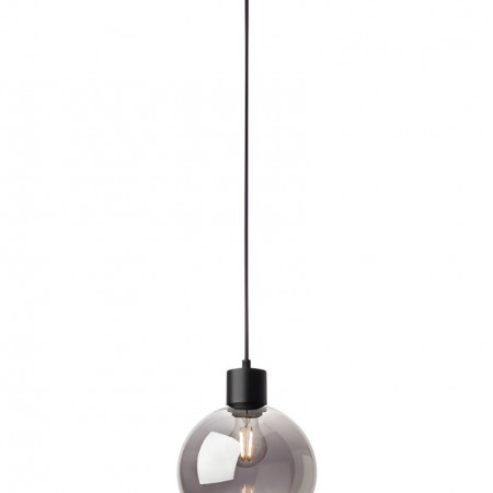 Suspension Smarter Atlantis, metal, smoky glass, sand black, 1XE27, D.20 cm