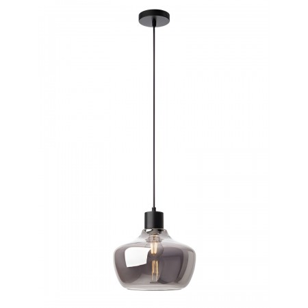 Suspension Smarter Atlantis, metal, smoky glass, sand black, 1XE27, D.26 cm