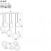 Suspension Smarter Atlantis, metal, smoky glass, sand black, 6XE27, L.75 cm