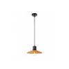 Suspension Smarter Fresno, metal, natural wood, sand black, 1XE27, D.24 cm
