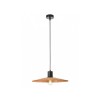 Suspension Smarter Fresno, metal, natural wood, sand black, 1XE27, D.40 cm