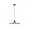 Suspension Smarter Fresno, metal, natural wood, sand black, 1XE27, D.40 cm