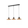Suspension Smarter Fresno, metal, natural wood, sand black, 4XE27, L.83 cm