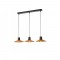 Suspension Smarter Fresno, metal, natural wood, sand black, 4XE27, L.83 cm