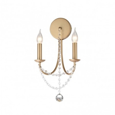 Wall lamp Smarter Aphrodite, metal, matt gold, 2XE14, H.48 cm