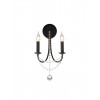 Wall lamp Smarter Aphrodite, metal, sand black, 2XE14, H.48 cm
