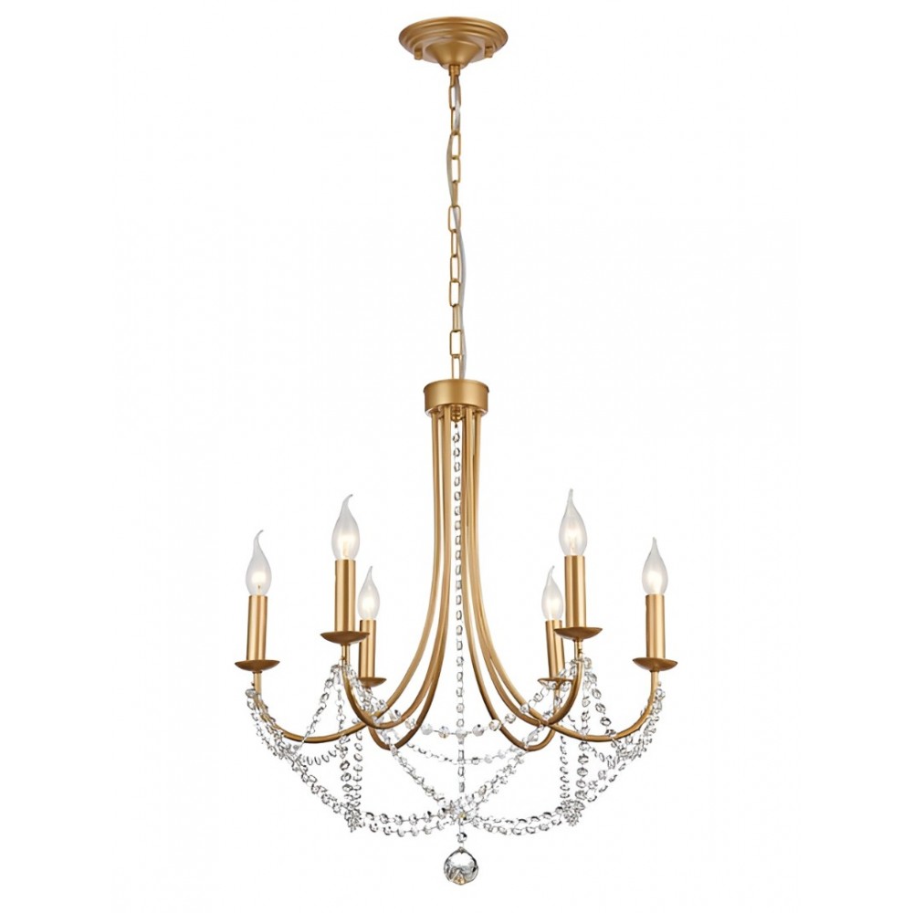 Chandelier Smarter Aphrodite, metal, matt gold, 6XE14, D.60 cm