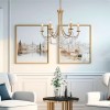 Chandelier Smarter Aphrodite, metal, matt gold, 6XE14, D.60 cm