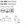 Wall/ ceiling lamp Smarter Cameo, metal, matt white, 2XGU10, L.25 cm