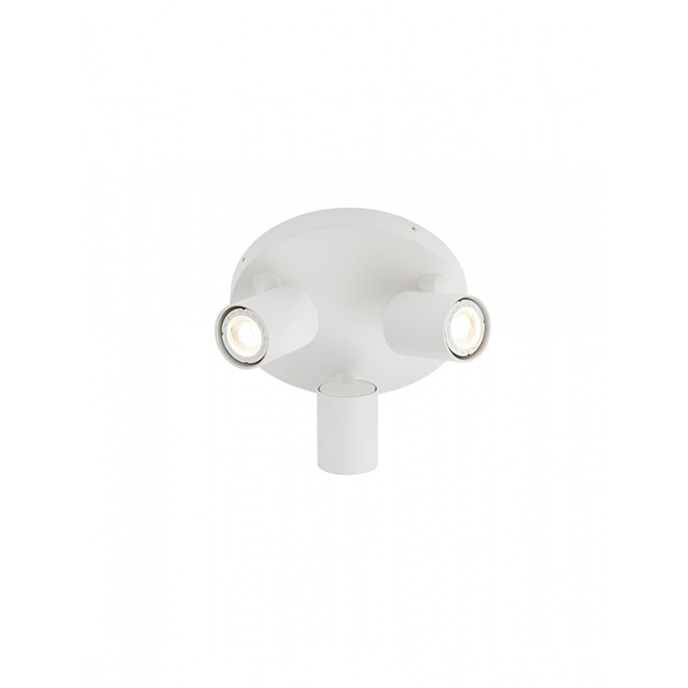 Ceiling lamp Smarter Cameo, metal, matt white, 3XGU10, D.24 cm