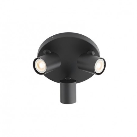 Ceiling lamp Smarter Cameo, metal, matt black, 3XGU10, D.24 cm