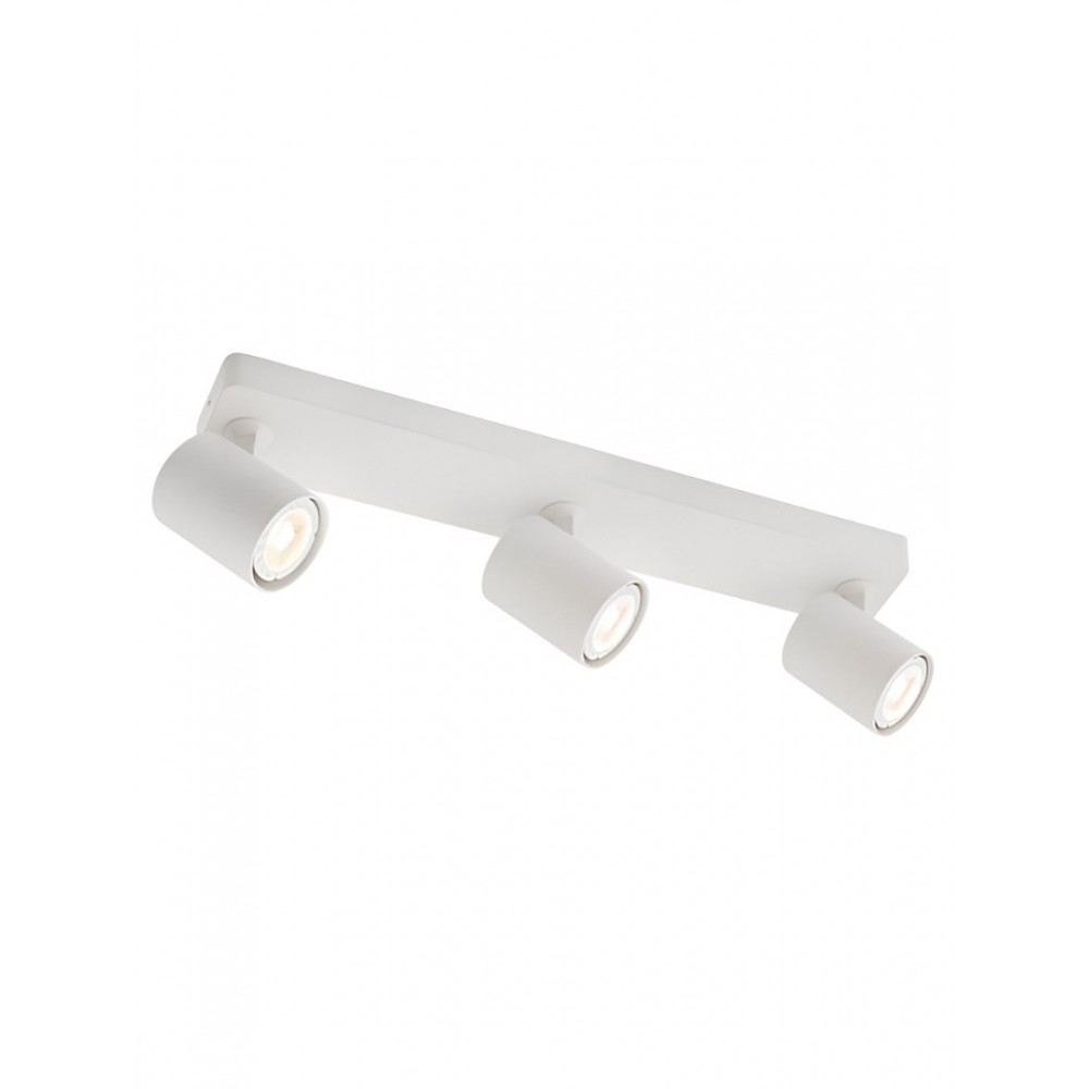 Ceiling lamp Smarter Cameo, metal, matt white, 3XGU10, L.45 cm