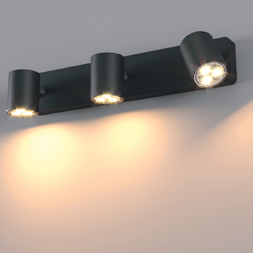Ceiling lamp Smarter Cameo, metal, matt black, 3XGU10, L.45 cm