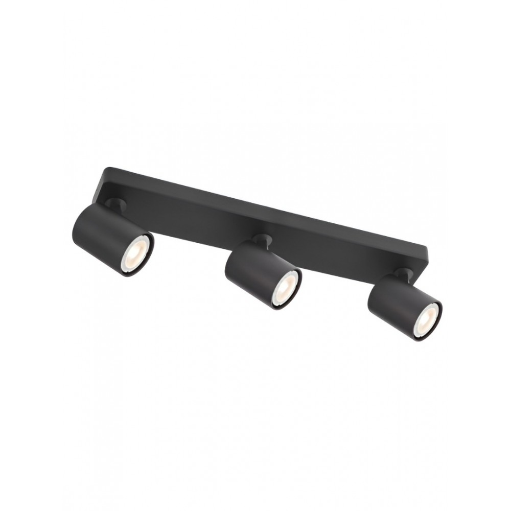Ceiling lamp Smarter Cameo, metal, matt black, 3XGU10, L.45 cm