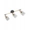 Wall/ceiling lamp Smarter Hansen, metal, smoked glass, sand black, 3XE27, L.63 cm