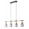 Suspension Smarter Hansen, metal, smoked glass, sand black, 4XE27, L.90 cm