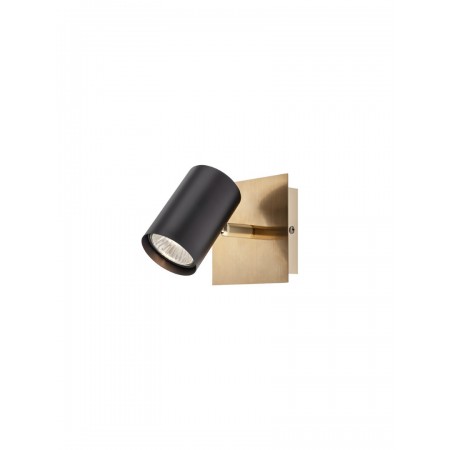 Wall/ceiling lamp Smarter Crius, metal, matt brass/matt black, 1XGU10, H.11 cm