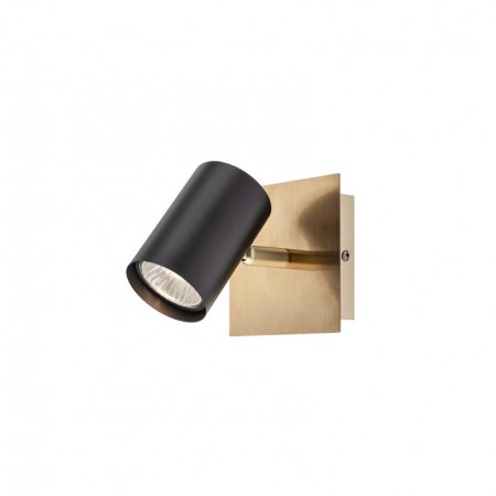Wall/ceiling lamp Smarter Crius, metal, matt brass/matt black, 1XGU10, H.11 cm